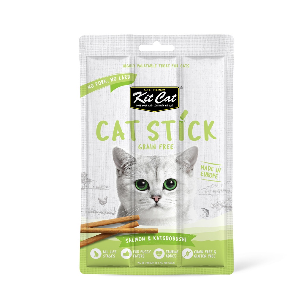 Kit Cat Grain Free Cat Stick Salmon & Katsuobushi 15gm