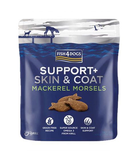 Fish4Dogs Support+ Skin & Coat Mackerel Morsels Dog Treats 225gm