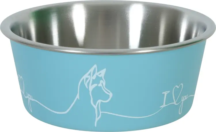 Zolux Non-Slip Love Dog Bowl Blue 1700 ml