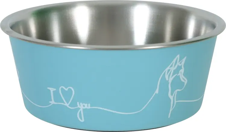 Zolux Non-Slip Love Dog Bowl Blue 400 ml