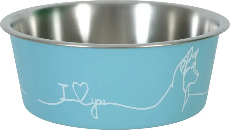 Zolux Non-Slip Love Dog Bowl Blue 750 ml