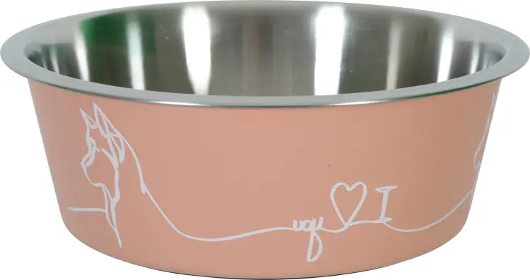 Zolux Non-Slip Love Dog Bowl Pink 1200 ml