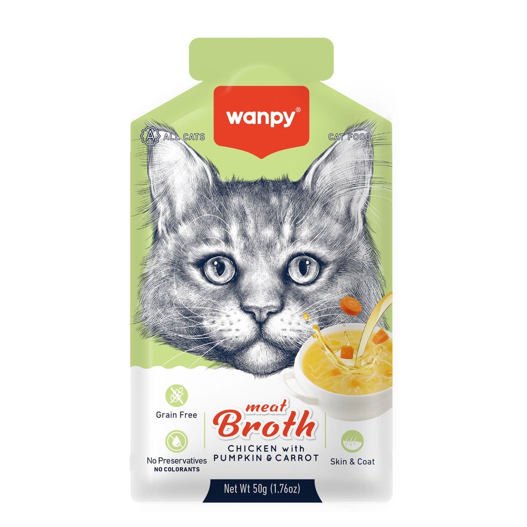 Wanpy Meat Broth Chicken with Pumpkin & Carrot for Cats 50gm