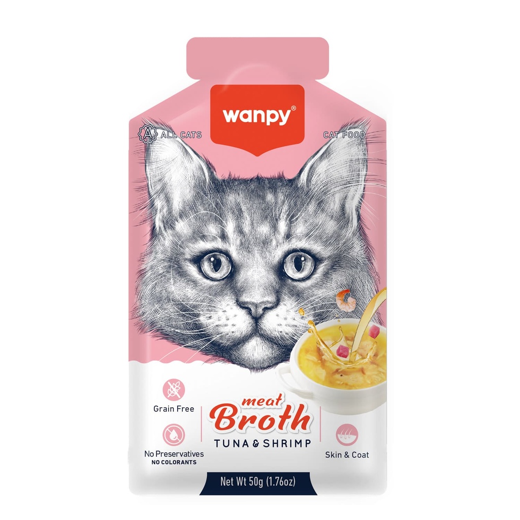 Wanpy Meat Broth Tuna & Shrimp for Cats 50gm
