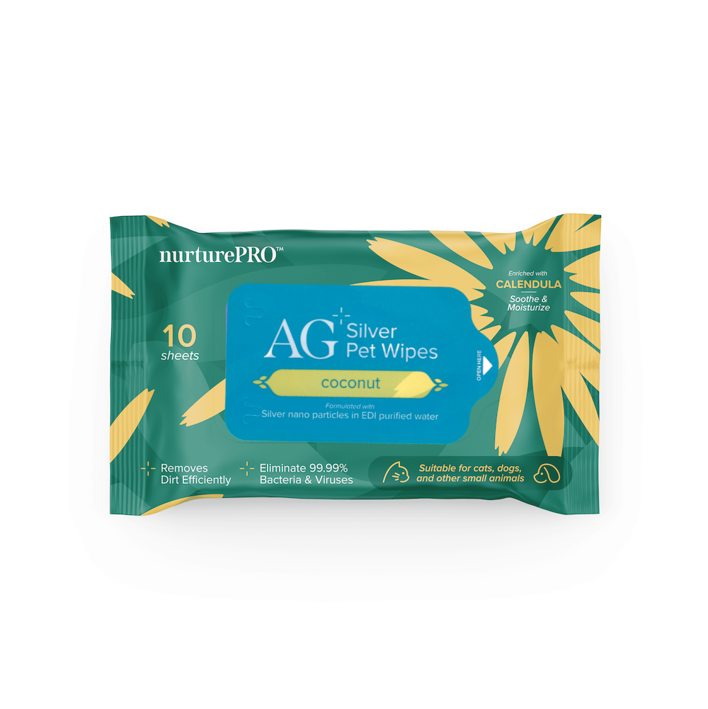 NurturePro AG+ Silver Pet Wet Wipes -Coconut 6x10Sheets