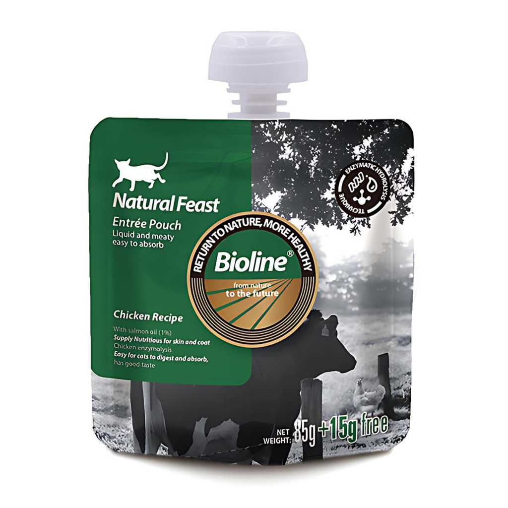 Bioline Natural Feast Entree Pouch Chicken Recipe 85g+15g