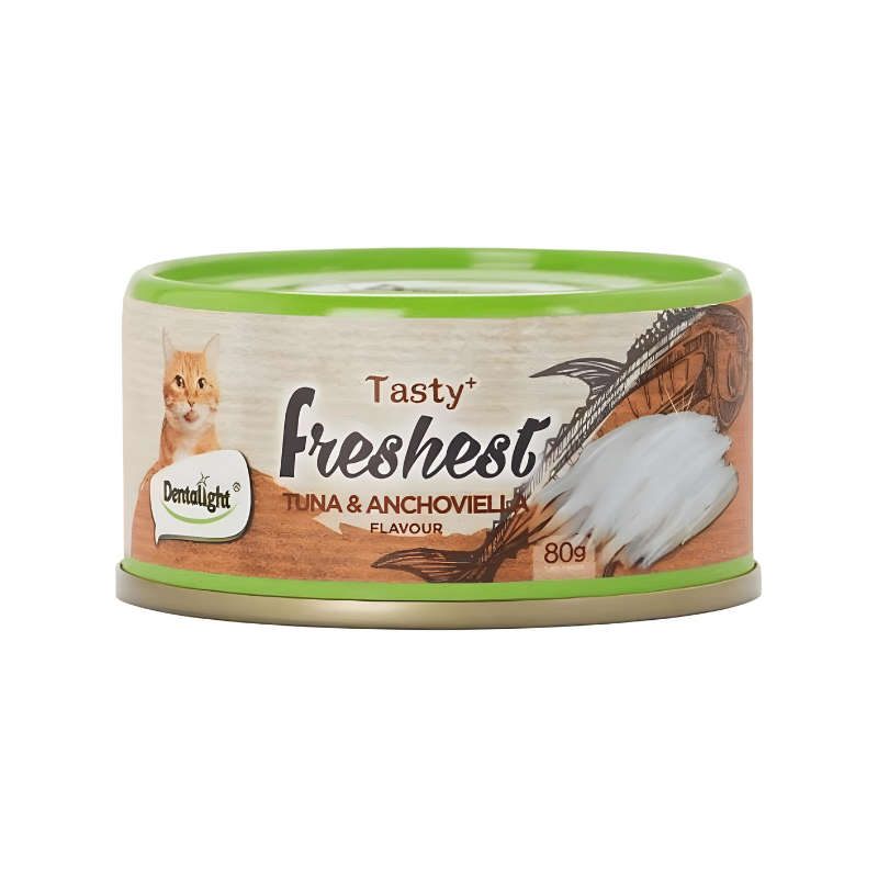 Dentalight Tasty Freshest Cat Treat in Can Tuna & Anchoviella 6x80gm
