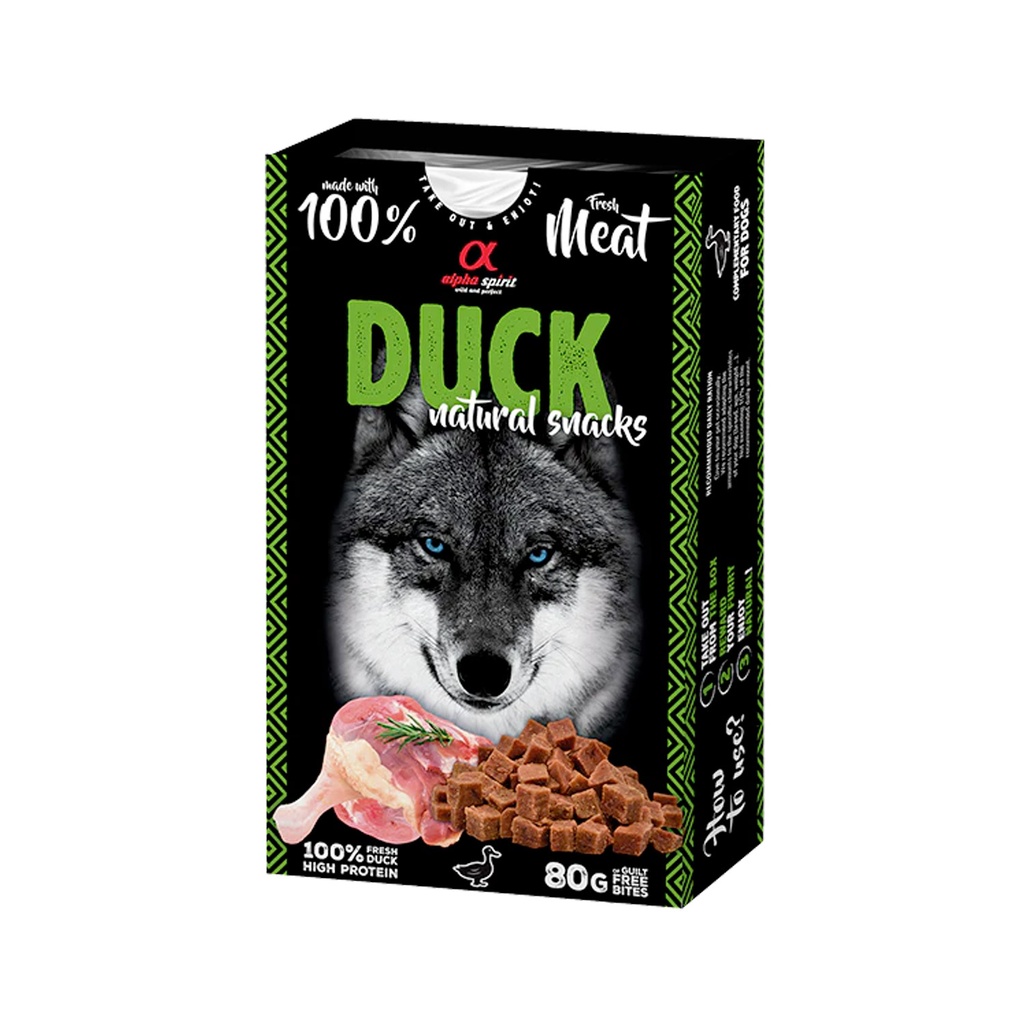Alpha Spirit Natural Snacks for Dogs Duck 80gm