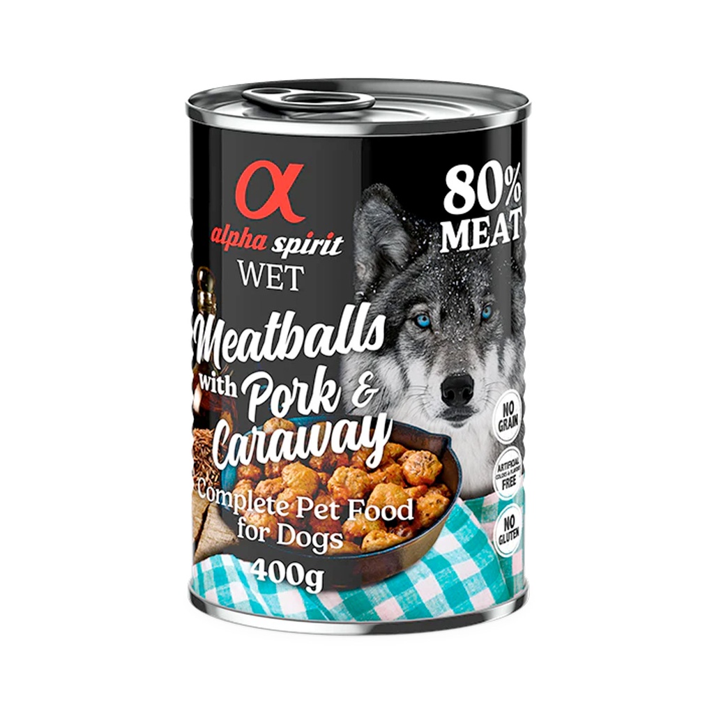 Alpha Spirit Meatballs Pork and Caraway 400gm