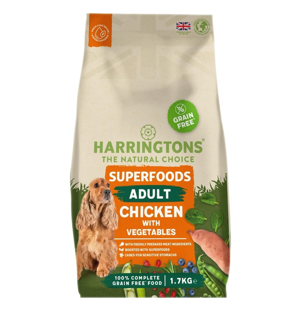 Harringtons Superfoods Chicken with Vegetables Adult Dry Dog Food 1.7kg