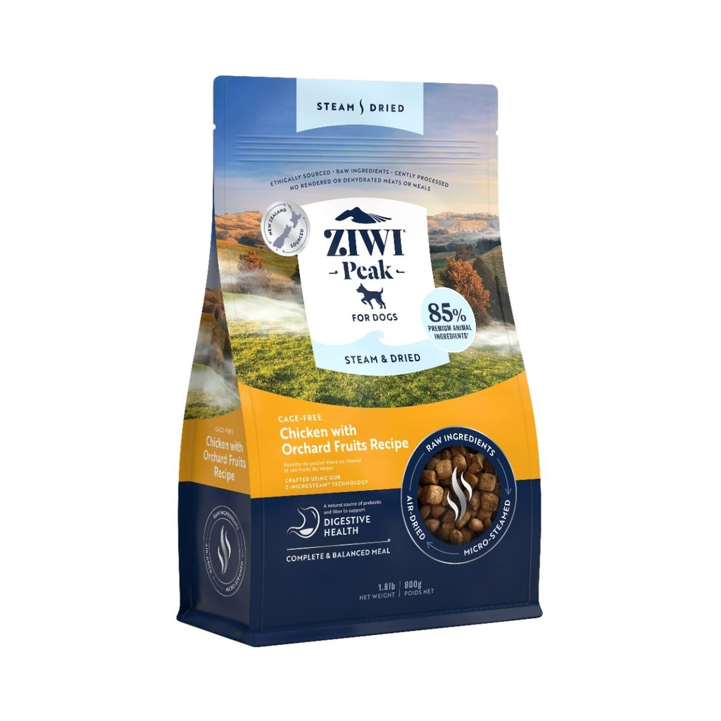 ZIWI Peak Steam & Dried Cage-Free Chicken with Orchard Fruits Recipe Dry Dog Food 1.5KG