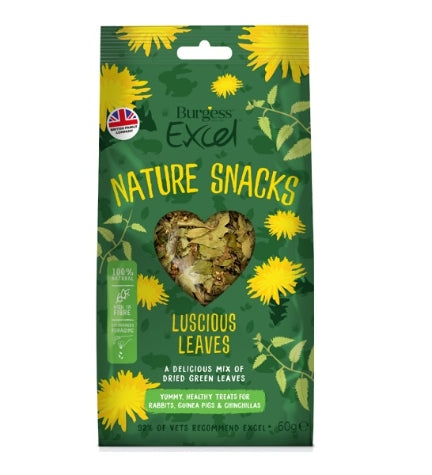 [102594-1] Burgess Excel Luscious Leaves Small Pet Treats - 60G