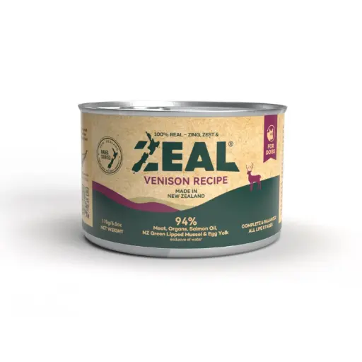 [4443] Zeal Grain Free Canned Dog Food 170g – (Venison Recipe)