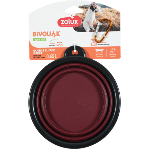 [ZL474244RGE] ZOLUX BVK Foldable Soft Bowl Red, 650 ml